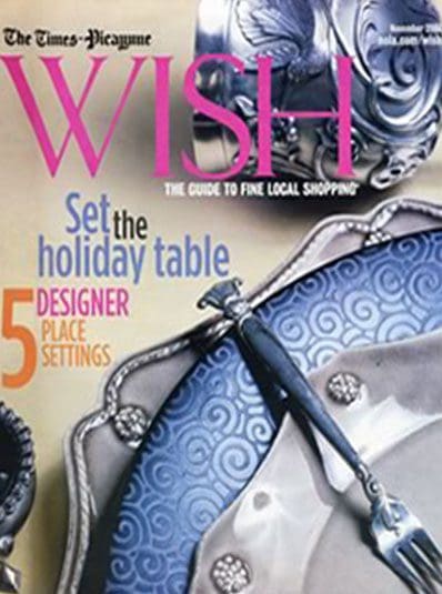 A magazine cover with a silver spoon and fork.