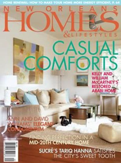 A magazine cover with the words " homes & lifestyles casual comforts."