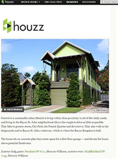 A picture of the houzz page with an article.